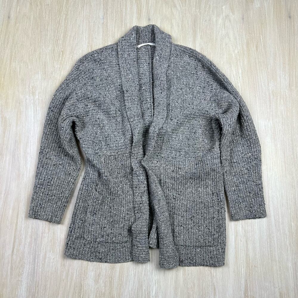 Athleta Gray Passage Wool Blend Shawl Collar Front Knit Cardigan Sweater XS